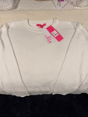 Lilly Pulitzer White Crewneck Knit Sweater